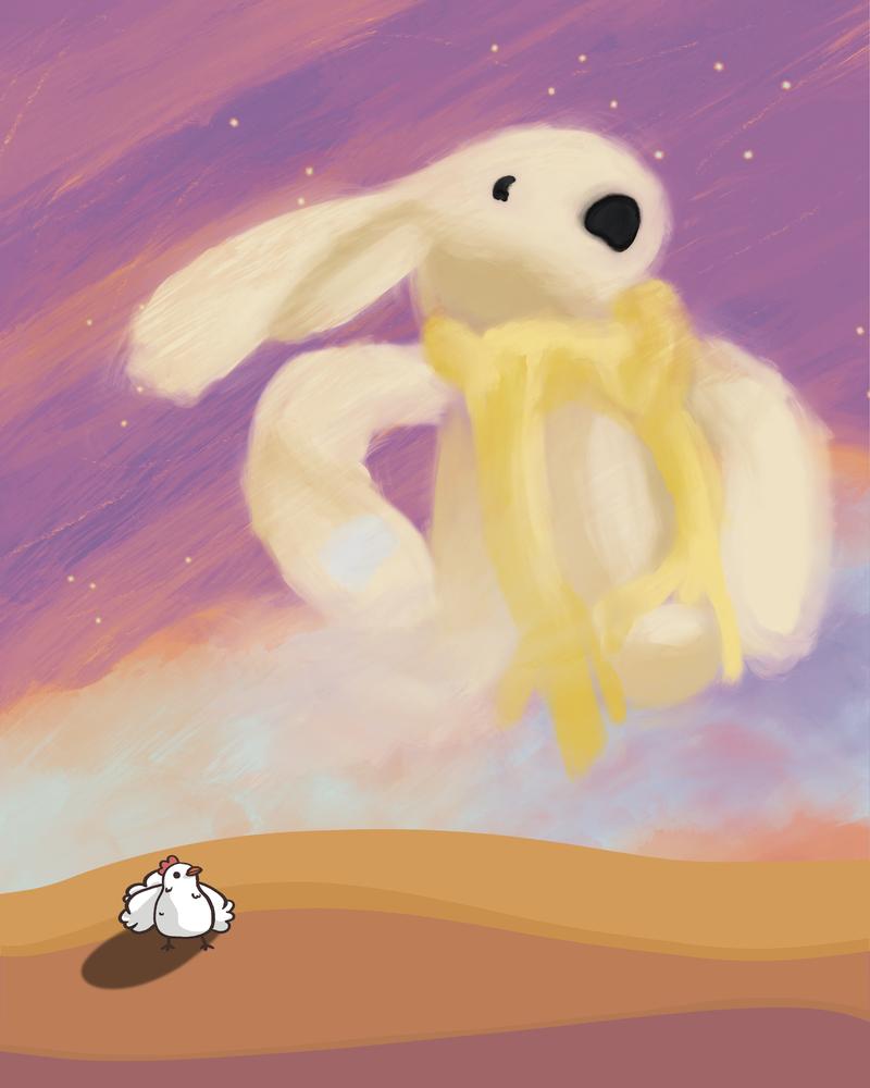 White Bun Yellow Scarf